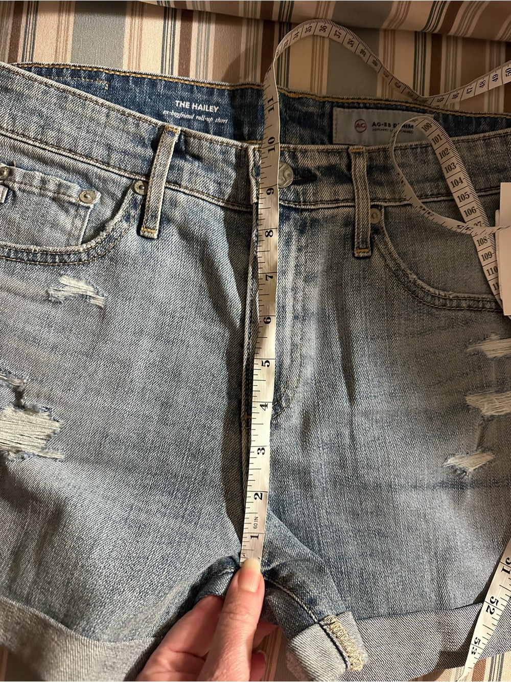 AG Adriano Goldschmied Blue Jean Shorts - Picture 6 of 7